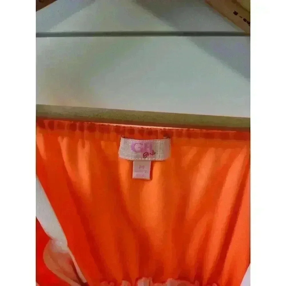 GB Girls Size M Neon Orange and Purple Maxi Dress